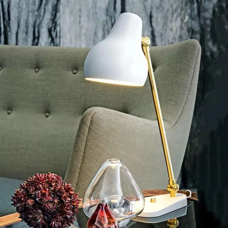 デンマークデザイナー LED デスクランプオフィス研究読書ランプミニマリストリビングルームベッドルームベッドサイド装飾北欧テーブルランプ