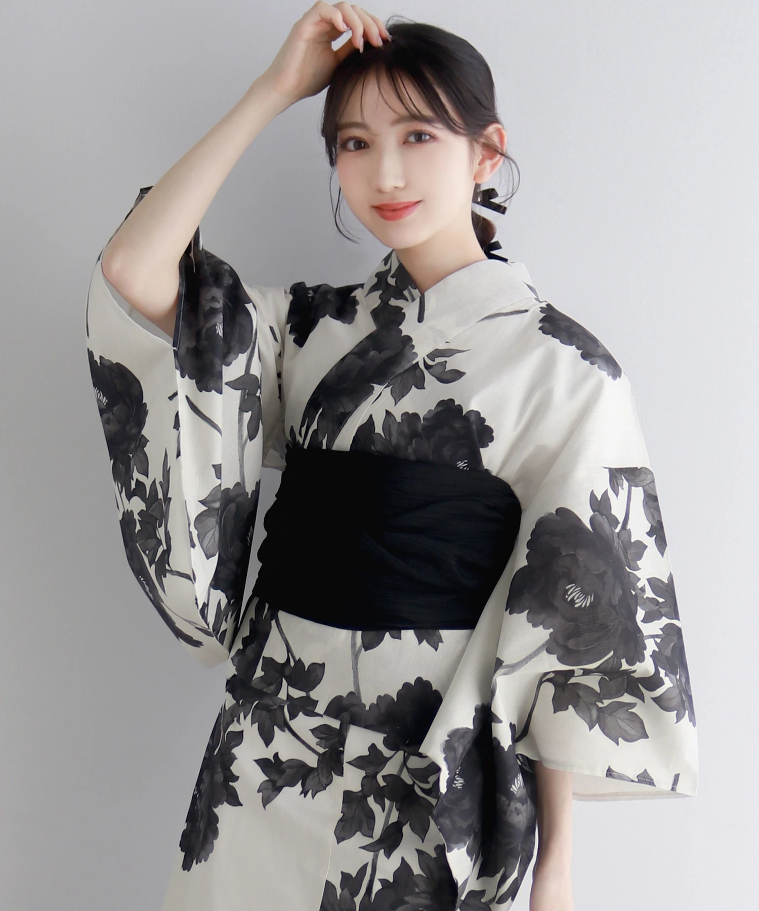 

New Women's Kimono Sle Two-Piece Batobe Easy to Wear Traditional Fireworks Conference Cotton Floral Print Casual Wear