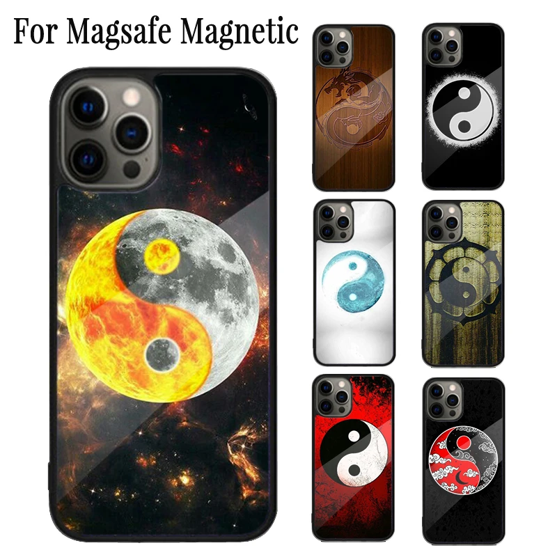 Eight Diagrams Taiji Yin Yang Magnetic Phone Case Coque For iPhone 16 15 14 Plus 13 12 11 Pro Max Magsafe Wireless Cover