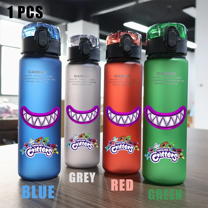 560ml tersenyum Critters Miss Delight gambar cangkir air Portable luar ruangan berkemah olahraga anti bocor cangkir air botol hadiah anak-anak