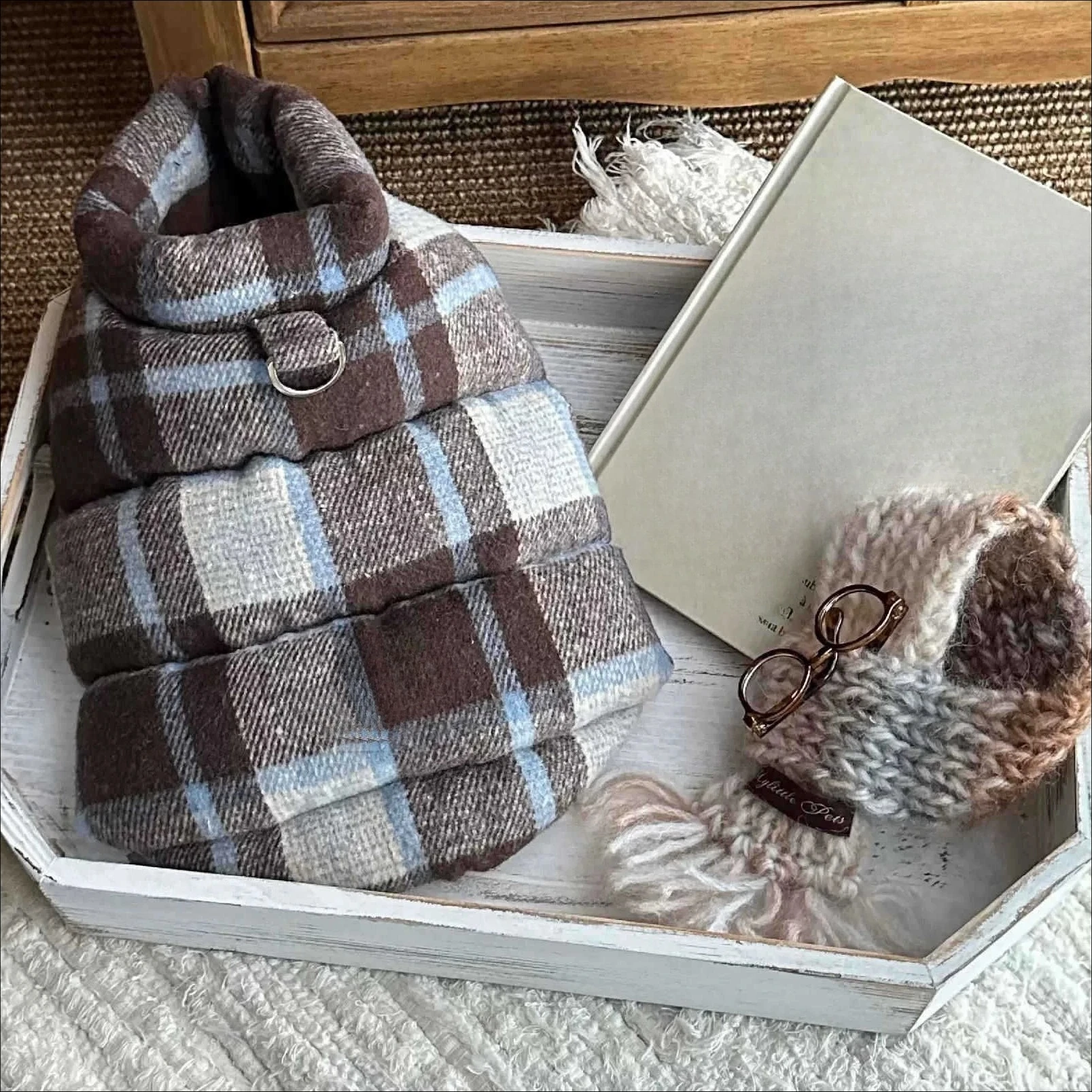 

Pet Autumn and Winter Thick Plaid Coat Warm and Comfortable Vest Christmas Dog Clothes for Small Dogs Puppy Clothes