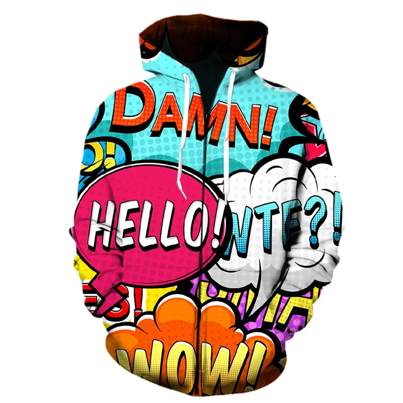 Manga Style 3D Print Cartoon Zipper Hoodie Men Spring Long Sleeve Harajuku Sweatshirts Jackets Tops Teens Streetwear Hoodies