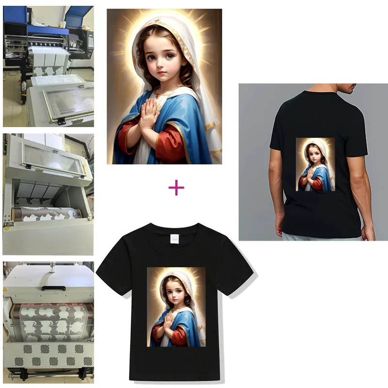 Christian Mary of Virgin Thermo Heat Transfer Sticker On Clothes Guadalupe Christian Washable Print-On T-Shirt Iron On Patches