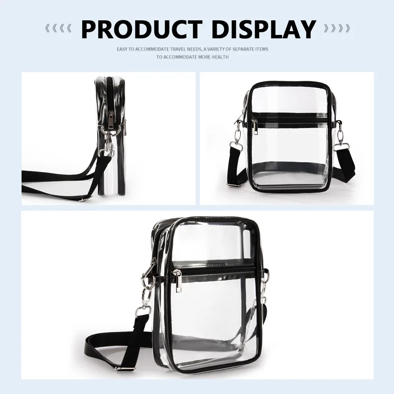 Clear Crossbody Purse Bag,Stadium Approved with Front Pocket for Concerts Sports Festivals Holiday Beach Waterproof Bag image 2