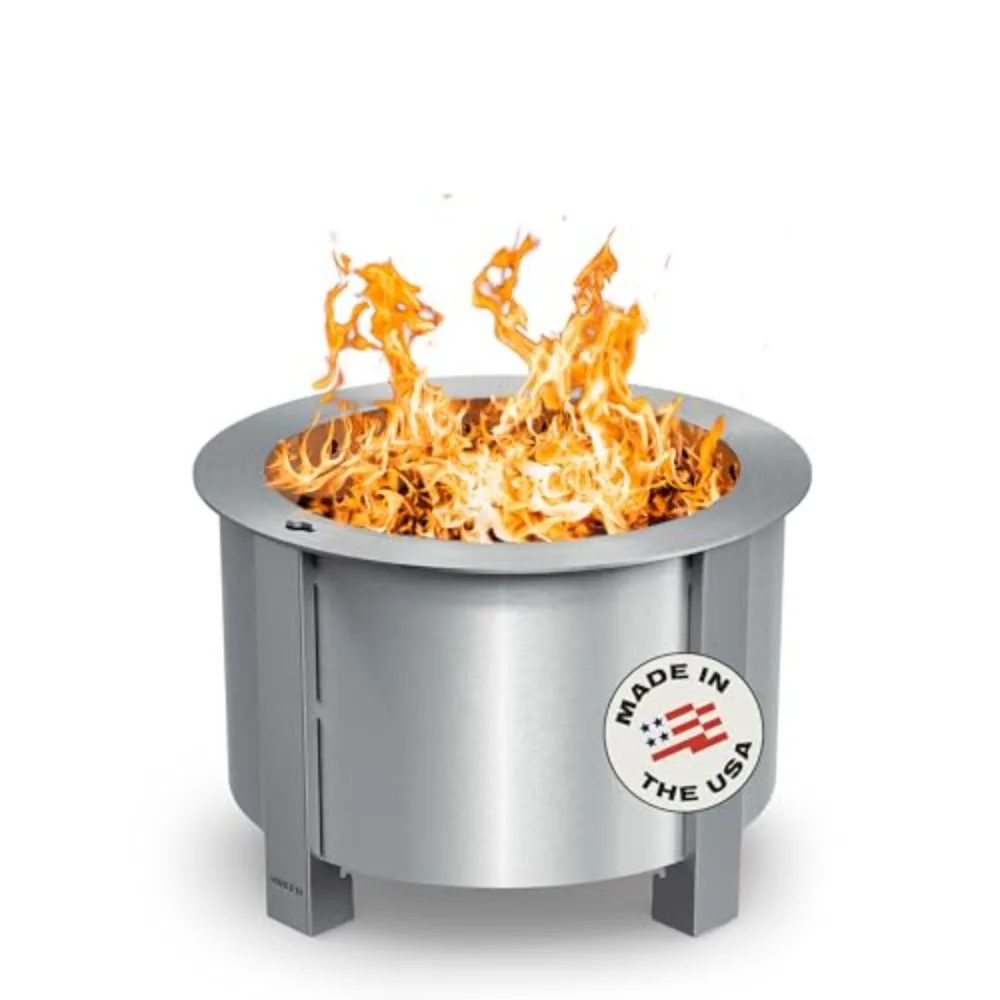 Smokeless Fire Pit X Series 19 - Stainless Steel, 22.1 in | 47 pounds, smokeless firepit for outside, ideal for