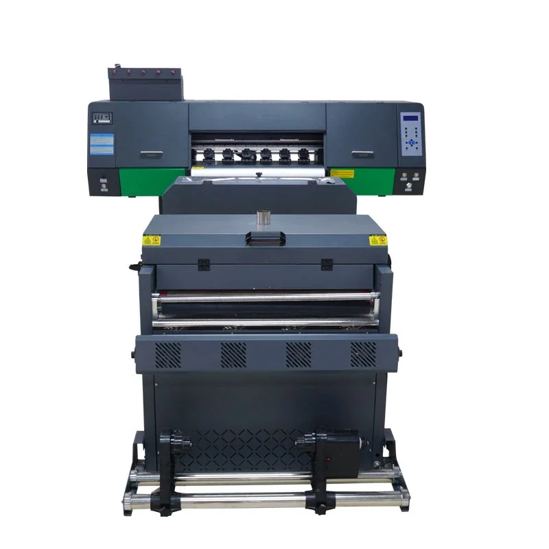 

2024 best-selling 60cm 24 inch 2 or 4 head i3200 8-color T-shirt printing machine with powder shaker 220V/110V