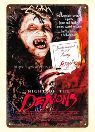 1988 Night of the Demons Supernatural horror movie metal tin sign house wall art