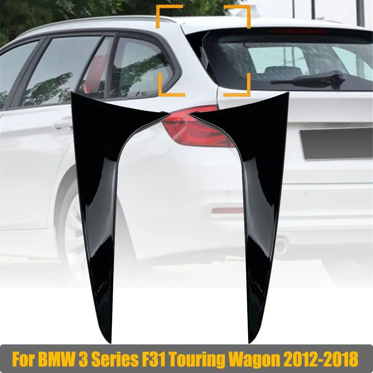 For BMW 3 Series F31 Touring Wagon 2012-2018 Rear Window Deflector Splitter Side Spoiler Cover Sticker Trim Car Accessories