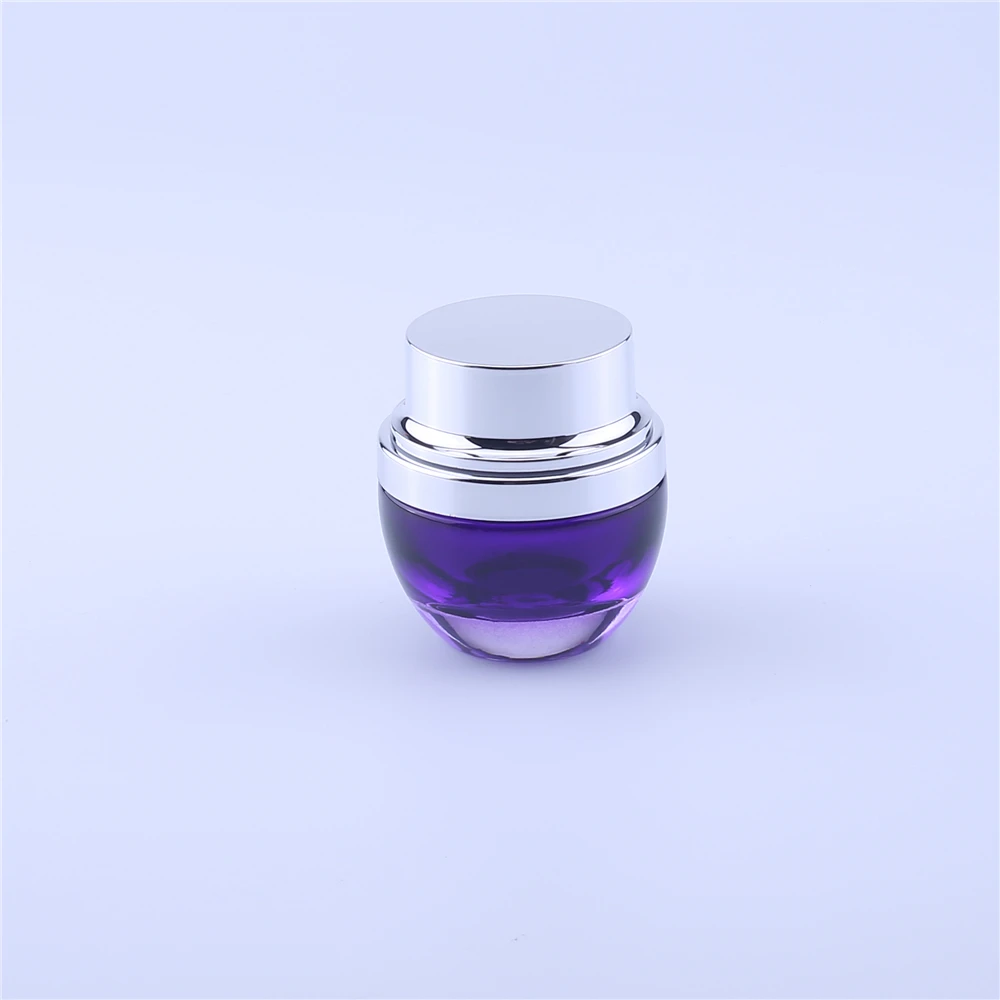 200PCS Purple Glass Refillable Ointment Bottles Empty Cosmetic Jar Pot Eye Shadow Face Cream Container 30g