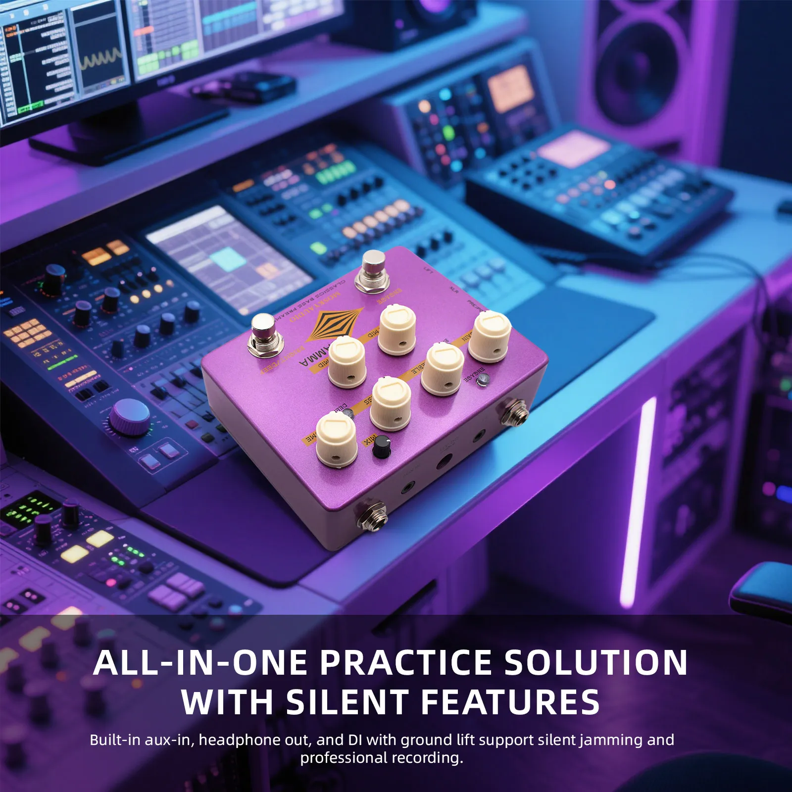 تحكم محمول 17 ديسيبل، مخرج Moskyaudio Di عالي 18 فولت مع دواسة Gamma Bass Preamp ذات الرفع الأرضي - 4 نطاقات Eq #2