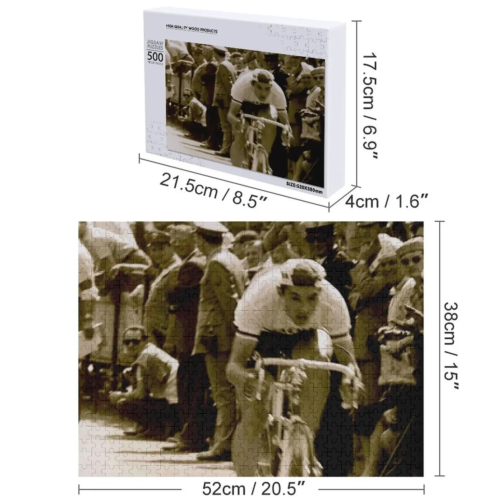 GIRO d ITALIA: Vintage 1968 Eddie Merckx Victory Print Jigsaw Puzzle Custom Gift Custom Wooden Gift Puzzle