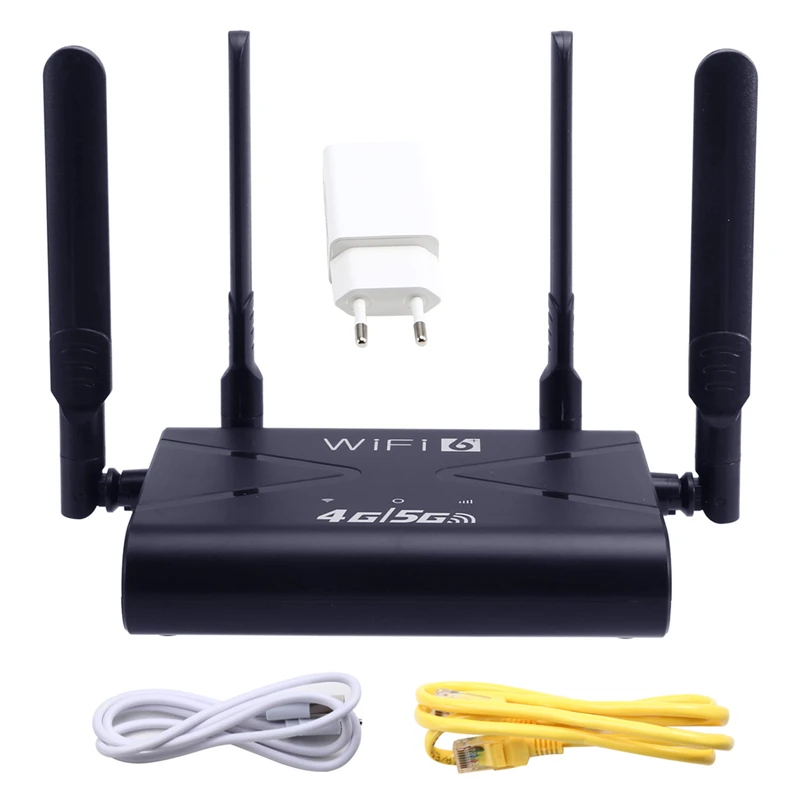 WiFi6 LTE Wireless Router 300Mbps High-Speed 4G CPE LTE Router with SIM Card Slot 4 Antennae for Phone Laptop EU PLUG