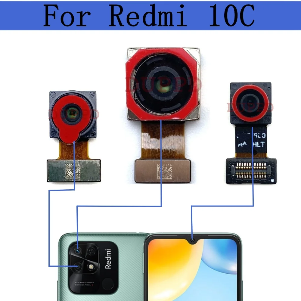 Front Rear Camera For Xiaomi Redmi 10C 220333QAG/QBI/QNY/QL Back Main View Frontal Selfie Camera Module Parts