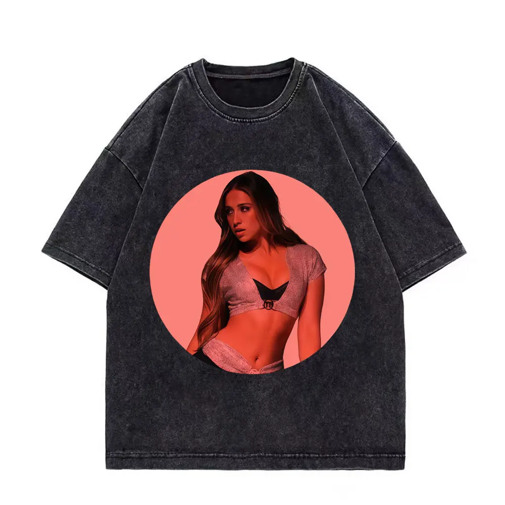 

Tate McRae Miss Possessive Tour 2025 Merch T-shirts Fashion Aesthetic Vintage Washed T-shirt Men Women Casual Oversized T Shirt