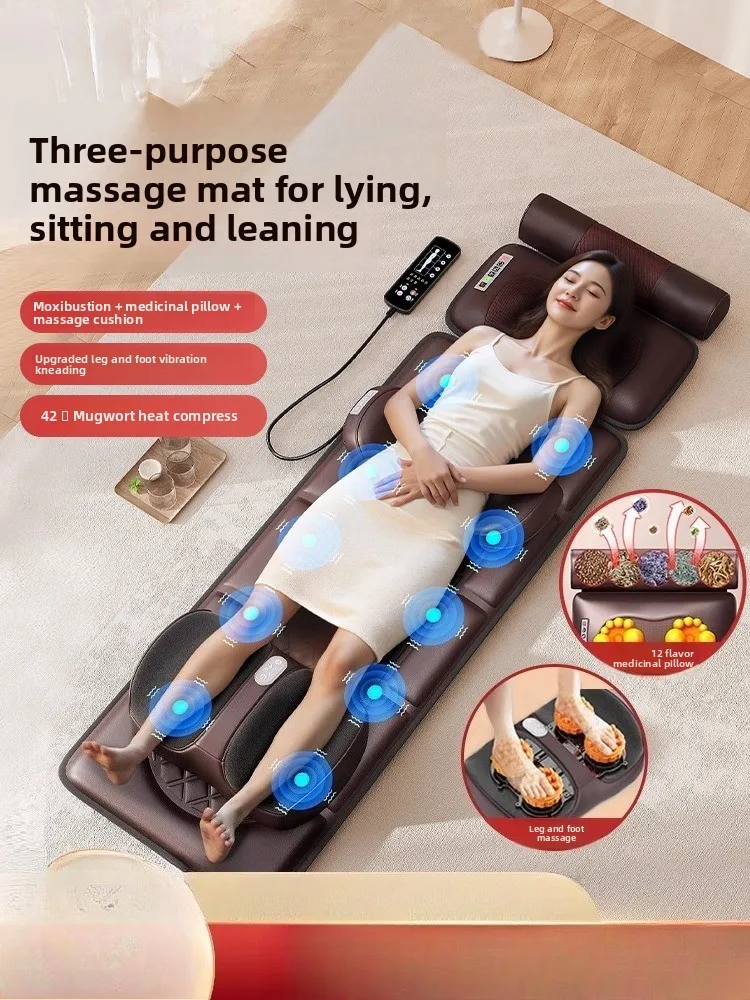 Multifunctional Full Body Massage Mattress, Automatic Kneading Massage Cushion for Cervical Waist Back Home Use