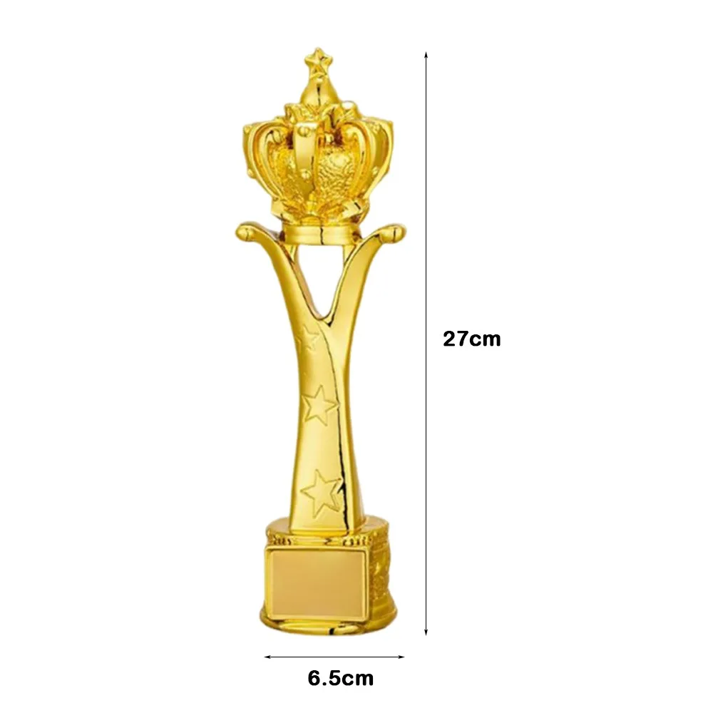 Crown Pentagram Competition Trophy Medal Golden Color Universal Pentagram Trophy Multi Size Souvenir Plastic Model