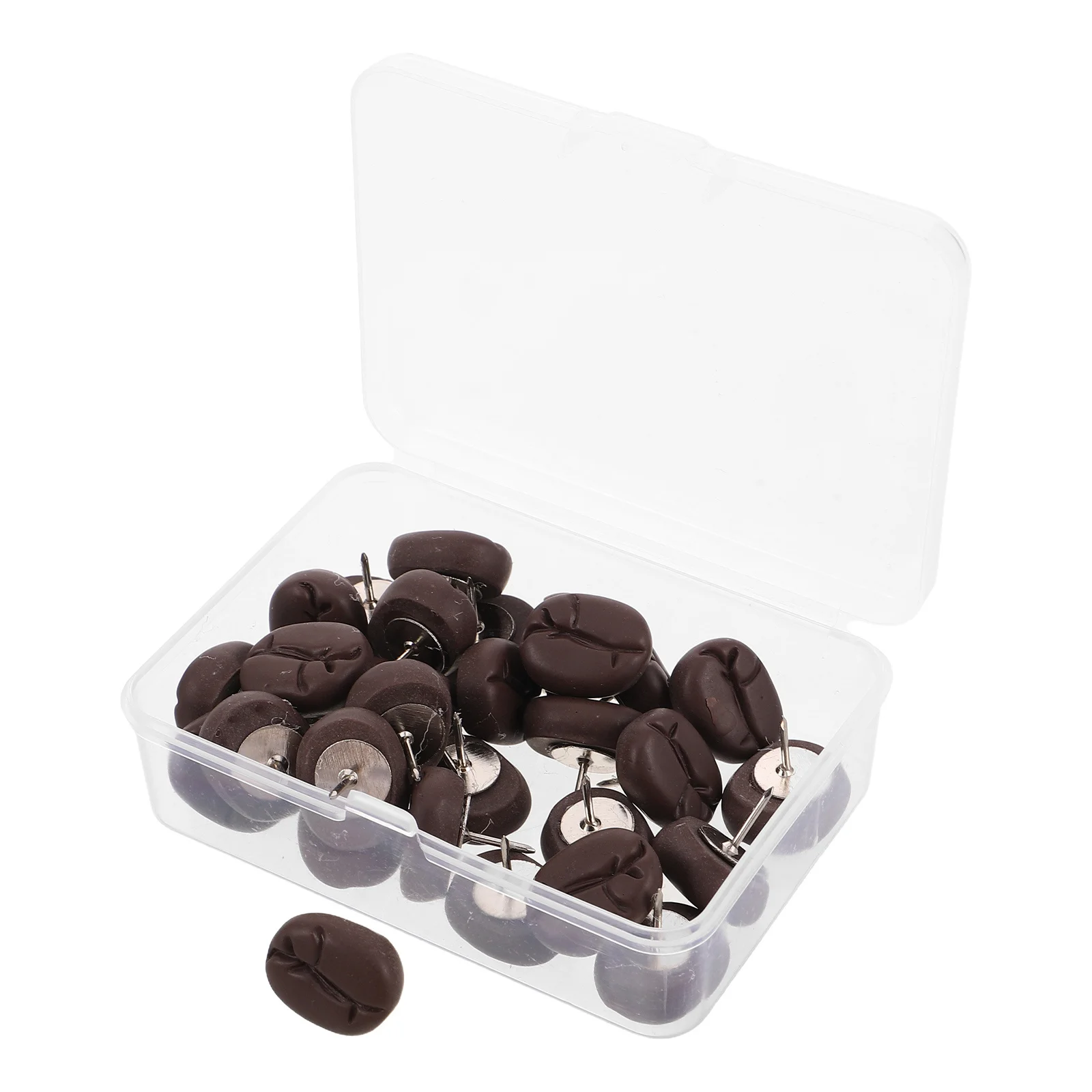

30Pcs Coffee Bean Shaped Push Pins Resin Based Cute Tacks for Bulletin Board Message Memo Map Display Decoration
