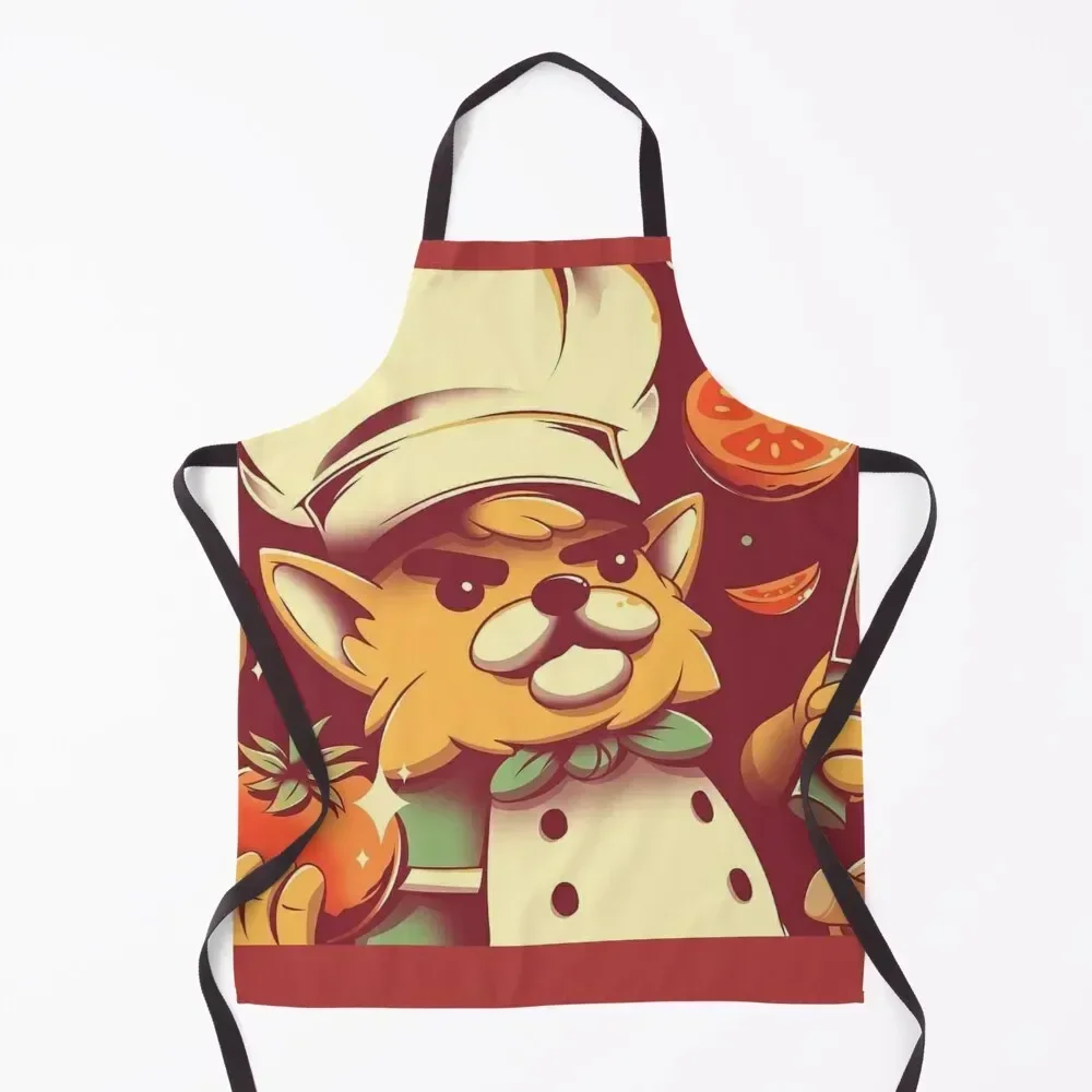 

Overcooked Cat-Chef Apron for women with pocket Woman Work work ladies men's barbecue Apron
