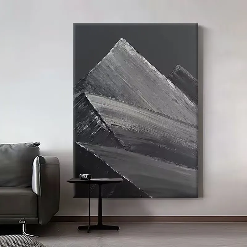 

Unframed Nordic Abstract Black and White Texture Oil Painting,Art Wall Poster,Picture on Canvas for Living Room,Bedroom,Corridor