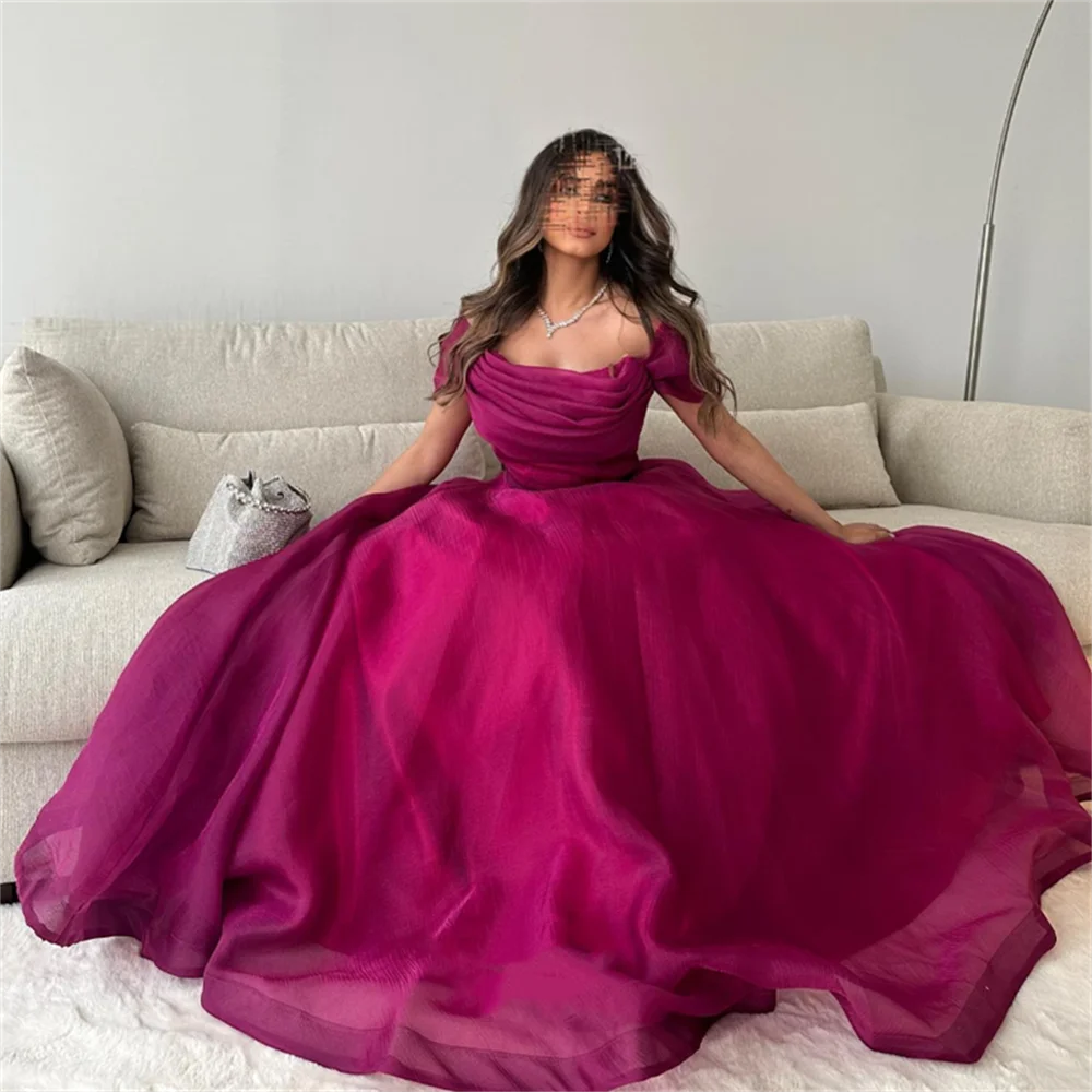 Cathy Nobility One Shoulder فساتين سهره فاخره2023  Princess Chiffon A-line Prom Dresses Elegantly Floor Lenght Vestidos De Noche