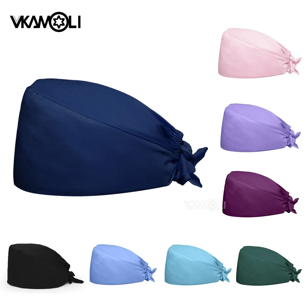 Einfarbig Baumwolle peelings kappen gorro enfermera Pflege Unisex einstellbare größe hut großhandel Unisex gorro enfermera 10 farben