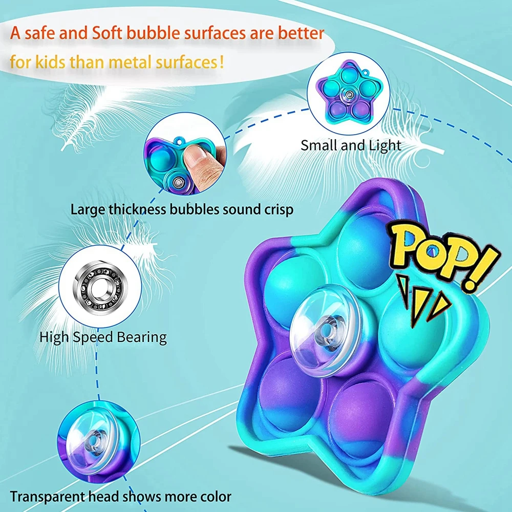 6/12PCS Pop Fidget Spinner Bubbles Toy Finger Fidget Spinners antistress bomboniere giocattoli sensoriali per bambini adulti ragazzi ragazze