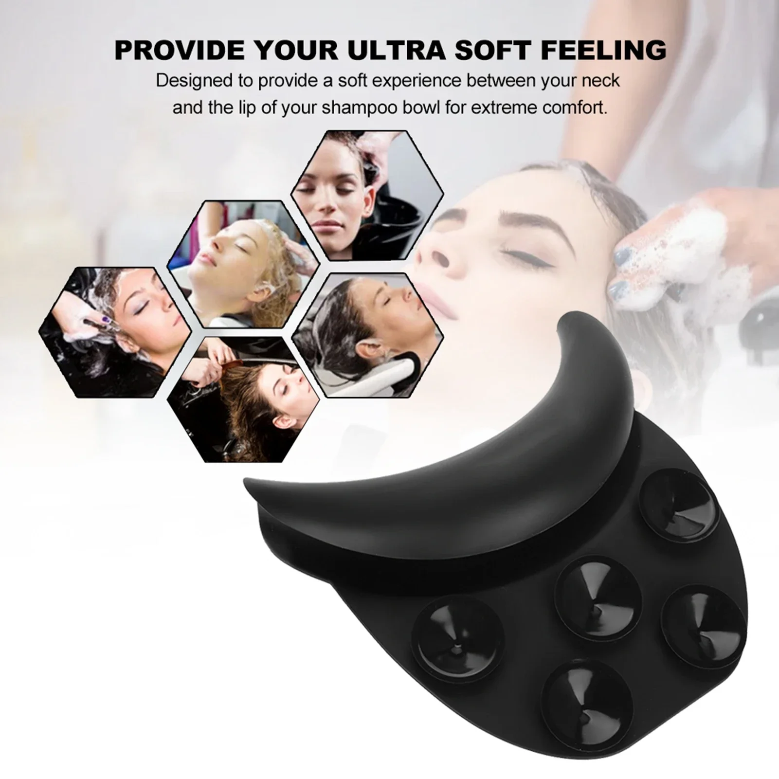 Black Hair Washing Sink Neck Rest Pillow Spa Silicone Cushion Hairdressing Barbershop Accessories