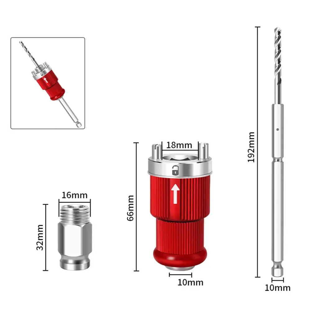 

Self Locking Quick Change Hole-Opener Extension Rod For Drill 10mm Hex Shank For 16mm And 5 8 Inch Thread Hole-Saws