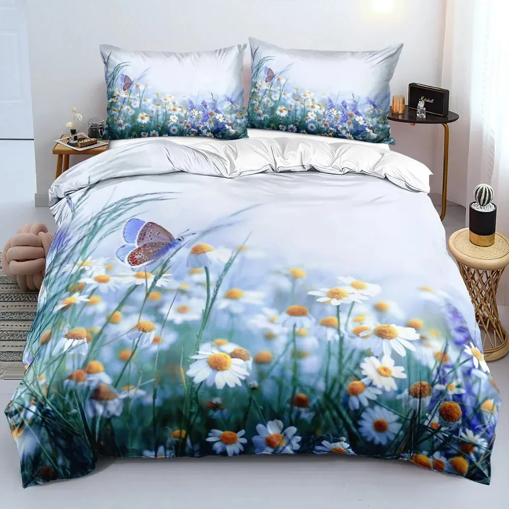 

New 3D Print Gold Black Flowers Comfortable Duvet Quilt Cover Pillowcase Bedding Set Children Bedroom Decoration Home Textile