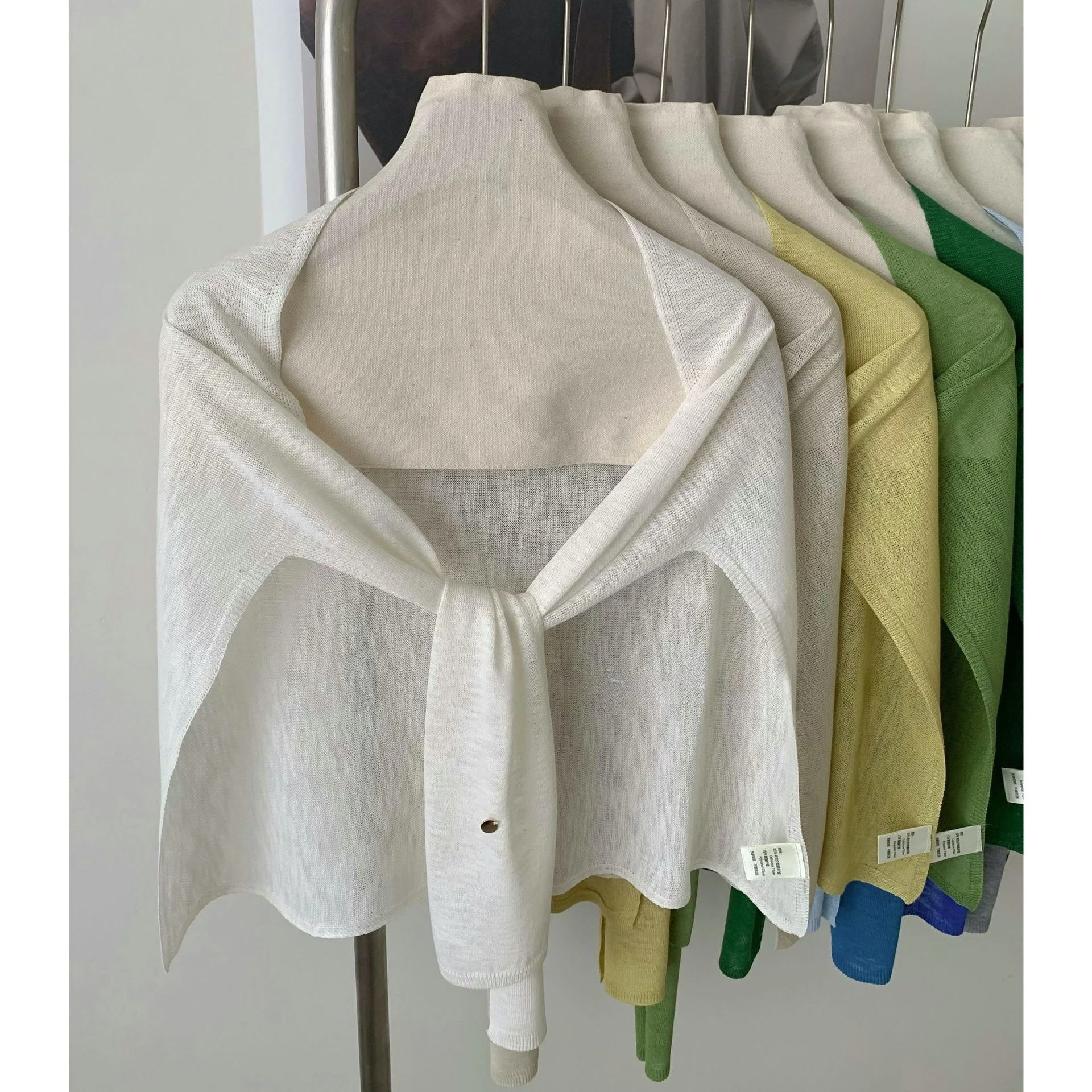 Women Spring Summer Large Sun Protection Shawl Shoulder Cape Solid Neck Guard Travel Layering Outerwear Air Conditioning Wrap
