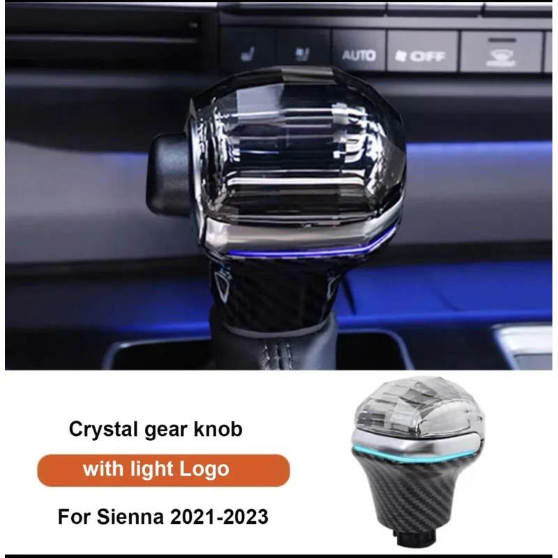 

New Crystal Gear Shift Knob For Toyota Granvia Sienna 2023 2024 2021 2022 Carbon Fiber Wooden Gears Replacement