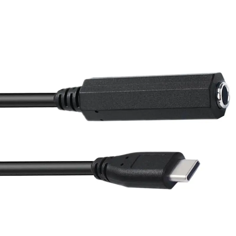 0.3m C-Type Headphone Audio Amplifier Audio Cable Type-C Male to 6.35mm Female Shielded Digital Chip Audio Adapter
