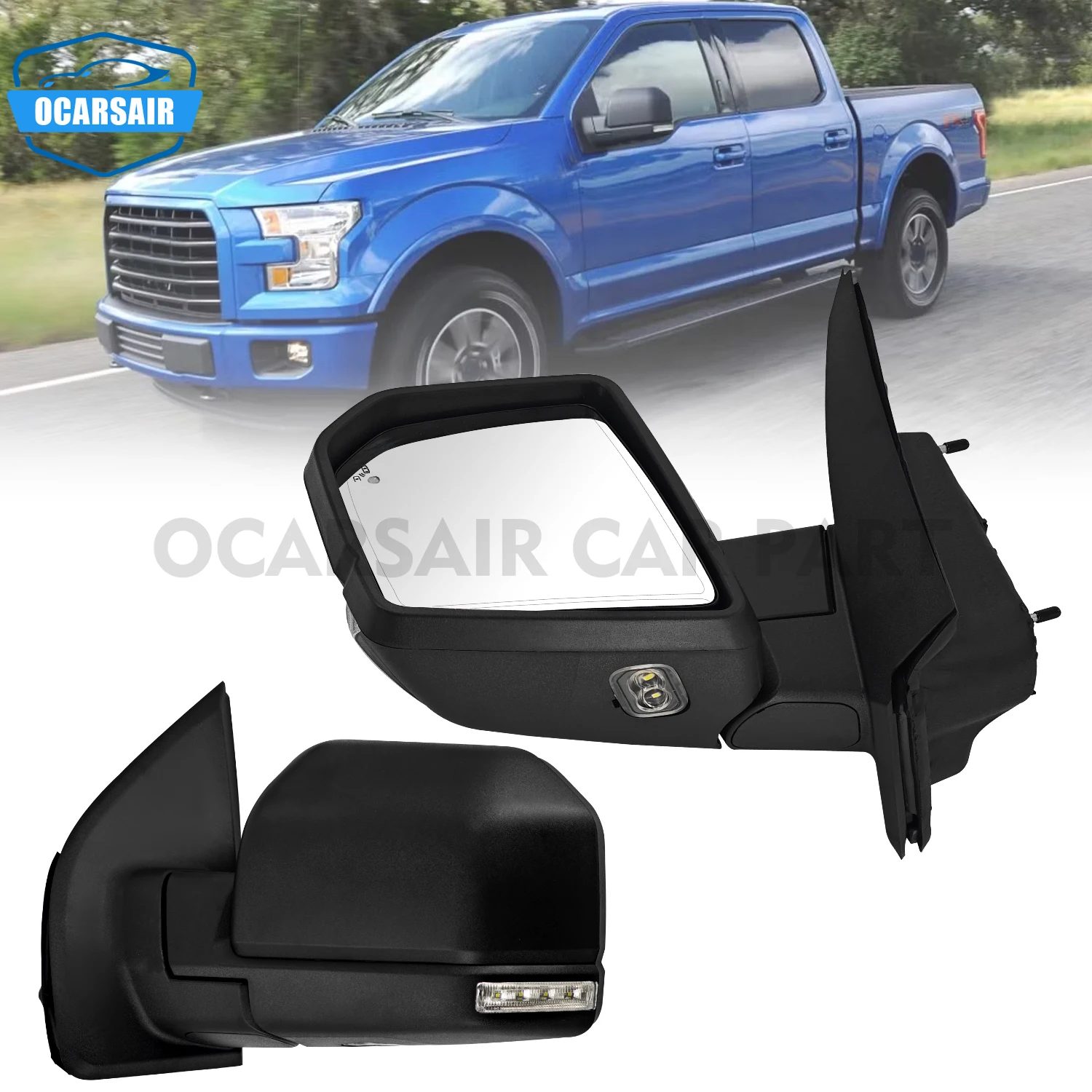 

2pcs Rear View Mirror Power Folding for 2015-2018 Ford F-150 FO1320533 FO1320533