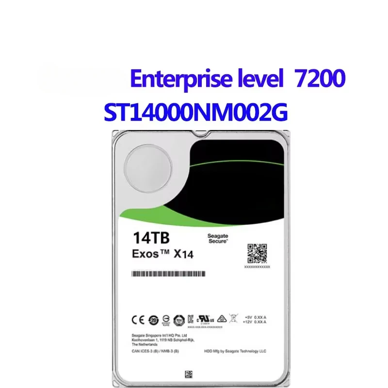 SEAGATE EXOS HDD ST14000NM002G X16 7200 14TB ENTERPRIES 256MB 3.5 SAS HARD DRIVE