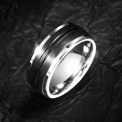 Rings For Men 9mm Original Male Classics Black  Lassa Craft Comfort Fillet Party Engagement Gift Jewelry,Engraving