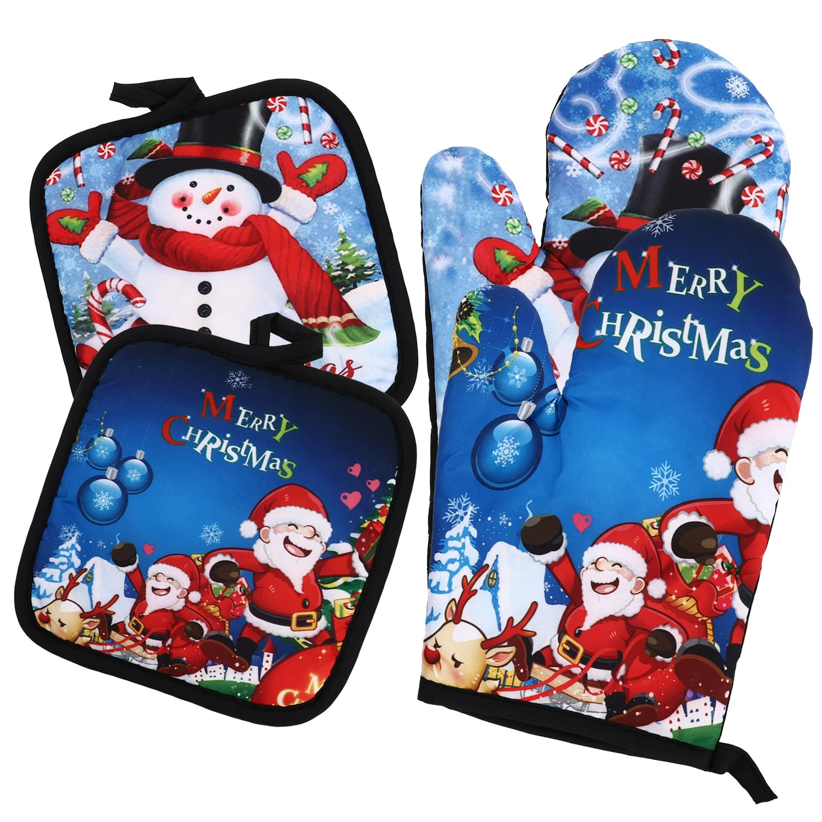 

Kitchen Pot Holder Christmas Oven Mitts Holders Supply Pad Polyester Printed Cloth