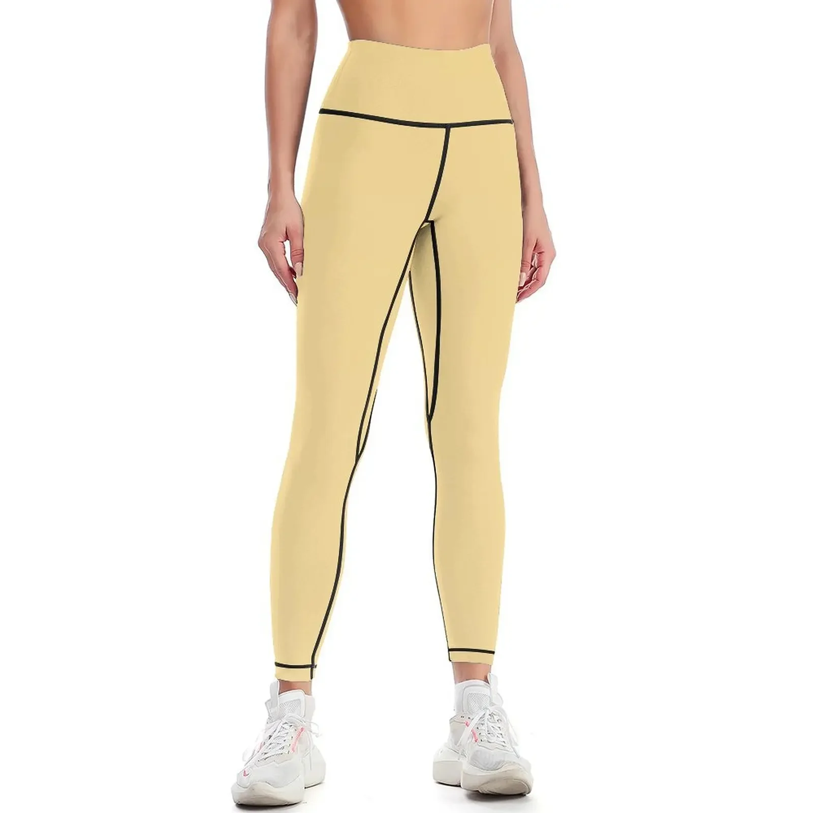 

Fabulous Pastel Yellow Solid Color Pairs To Sherwin Williams Sunny Veranda SW 9017 Leggings sports tennis for Womens Leggings
