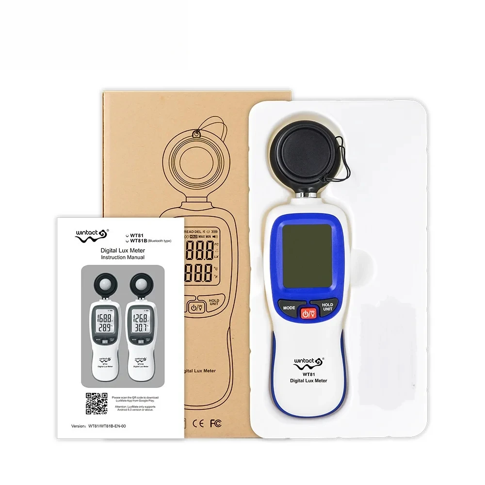 

WT81 Профессиональный цифровой осветитель Точность 0-20000 Люксметр Удержание данных Интенсивность света Измеритель температуры Осветитель