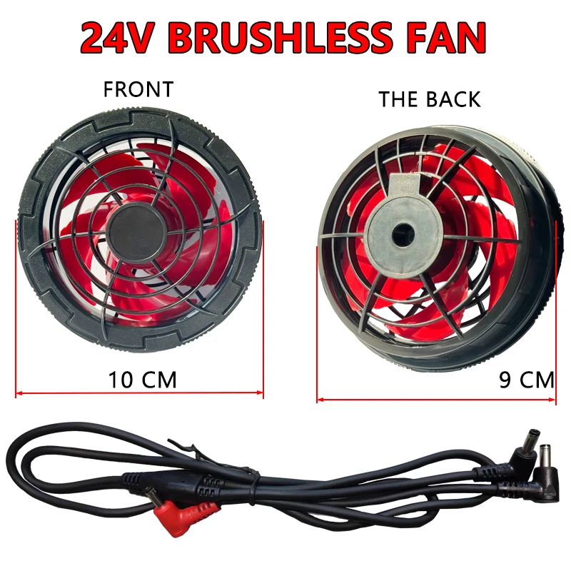 Men Outdoor Summer USB Electric Fan Cooling Jackets New generation 19 24V Air Conditioning Fan With Cable Air Conditioner Fan