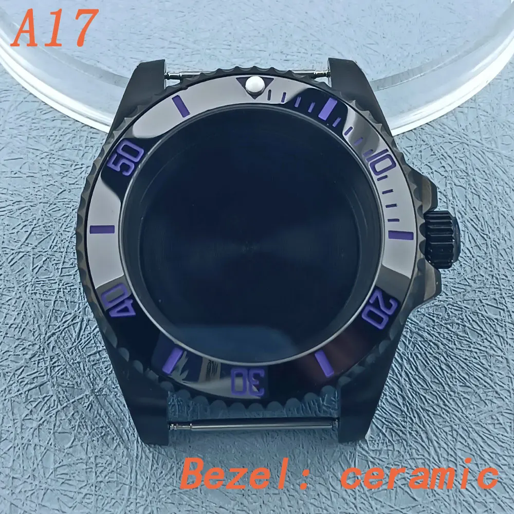 120 مقياس دوار 40 مللي متر SUB GMT ساعة تناسب NH34 NH35 NH36 NH38 حركة الفولاذ المقاوم للصدأ الياقوت الزجاج صندوق ساعة مقاوم للماء