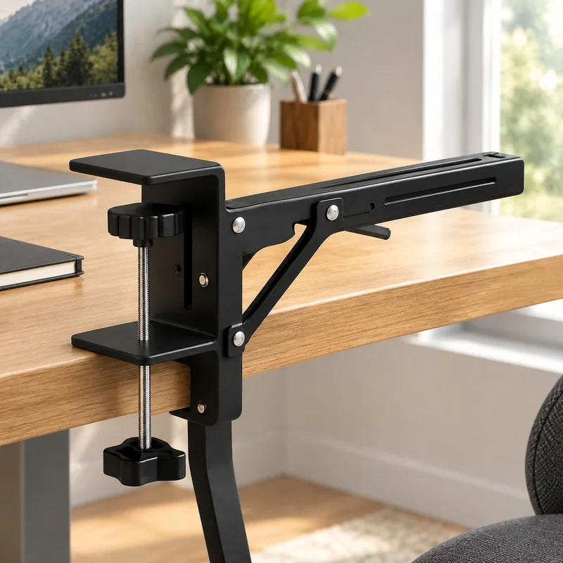 Pair of Foldable Stainless Steel Triangle Supports for Strong Wall Shelving and Fold-Away Tables