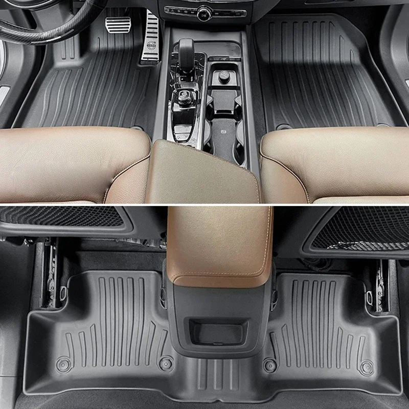 Car Floor Mats For Volvo XC60 PHEV 2018-2025 Cargo Liner Mat Backseat Protectors Non-slip Waterproof Foot Pad LHD TPE Car Carpet