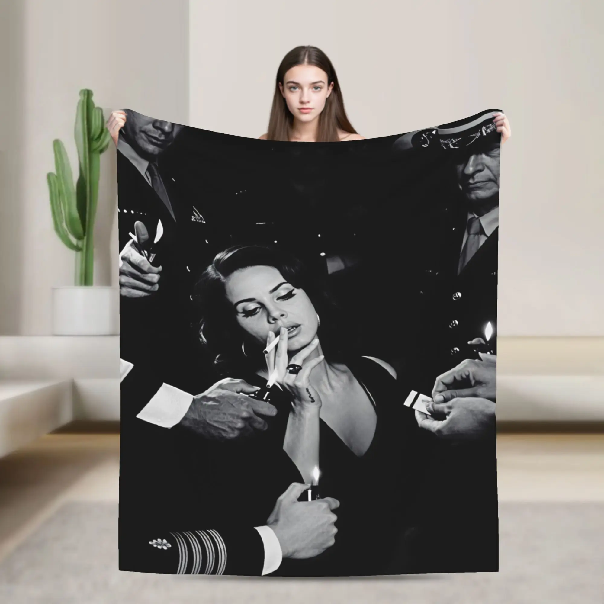 Hot Singer Lana Del Rey Blanket Quality Soft Warm  Throw Blanket Winter Child Bedroom Print Bedspread