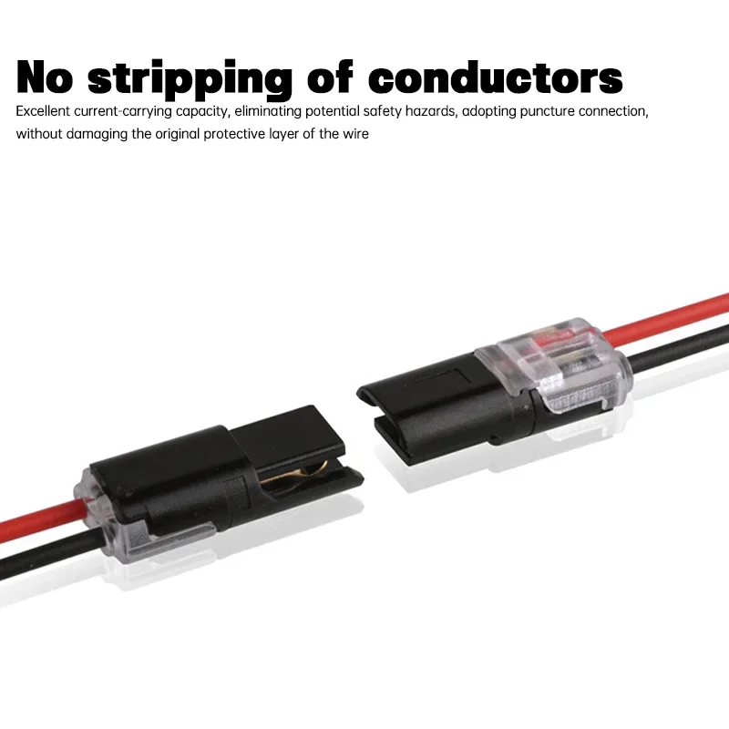 2-50pcs Double-Wire Plug-in Connector Waterproof Electrical Connector with Locking Buckle 2 Pin 2 Way Universal Compact Wire
