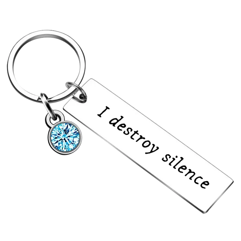 New Funny Drummer Gifts Keychain I Destroy Silence Key Rings Musician Music Teachers gift