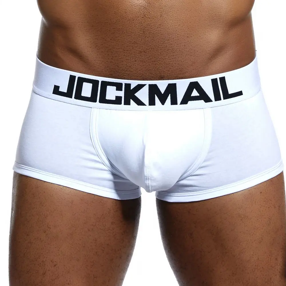 JOCKMAIL Sexy Mens Cotton Print Boxer Male Underwear Solid Shorts Breathable Underwear Striped Boxer Shorts Men Boxer Hombre