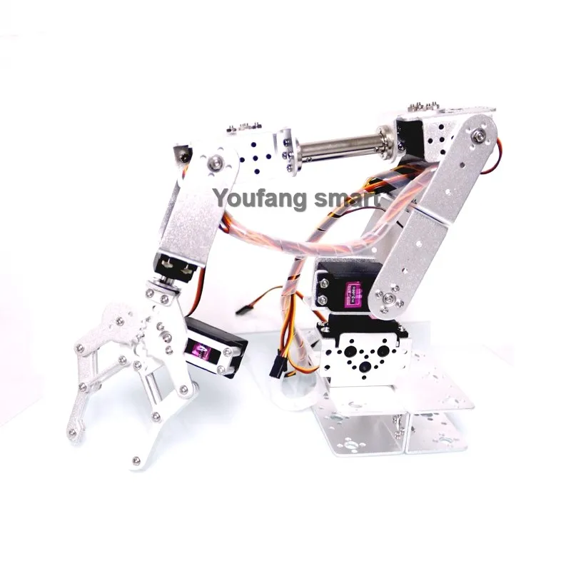 

Sliver 6 DOF Robot Metal Alloy Mechanical Arm Claw MG996 for Arduino Robot DIY Kit Educational Robot Ps2 Programmable Robot Arm