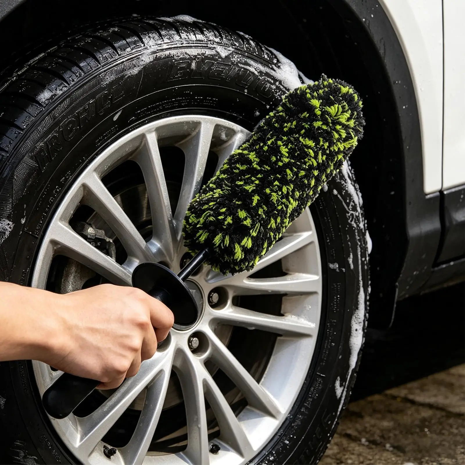 Car Tire Rim Duster Automotive wheel Cleaning Brush long-handled microfiber wheel rim inner wall brush for Sedans SUVs Vehicles