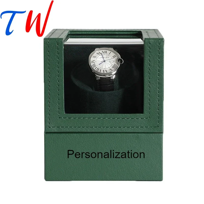 Personalization Watch Winder Case Automatic Balanced Chain Up Single Slot Box Watchwinder Name Free Customizable Logo OEM Gift