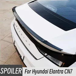 For Hyundai Elantra CN7 2021-2023 Car Rear Trunk Lid Lip Body Kit Spoiler Wings ABS Black Carbon Tuning Exterior Accessories